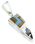 Silver Hand Multicolor Inlay Southwest Pendant YS73206